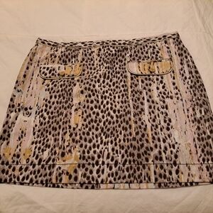 Just Cavalli Multicolor Animal Print Mini Skirt Sz 10 EUC Needs Dry Cleaning